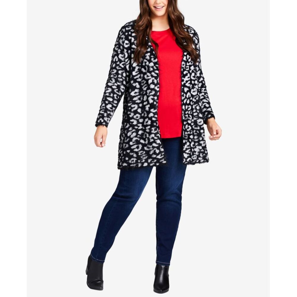 Avenue Plus Size Emeline Animal Print Coatigan